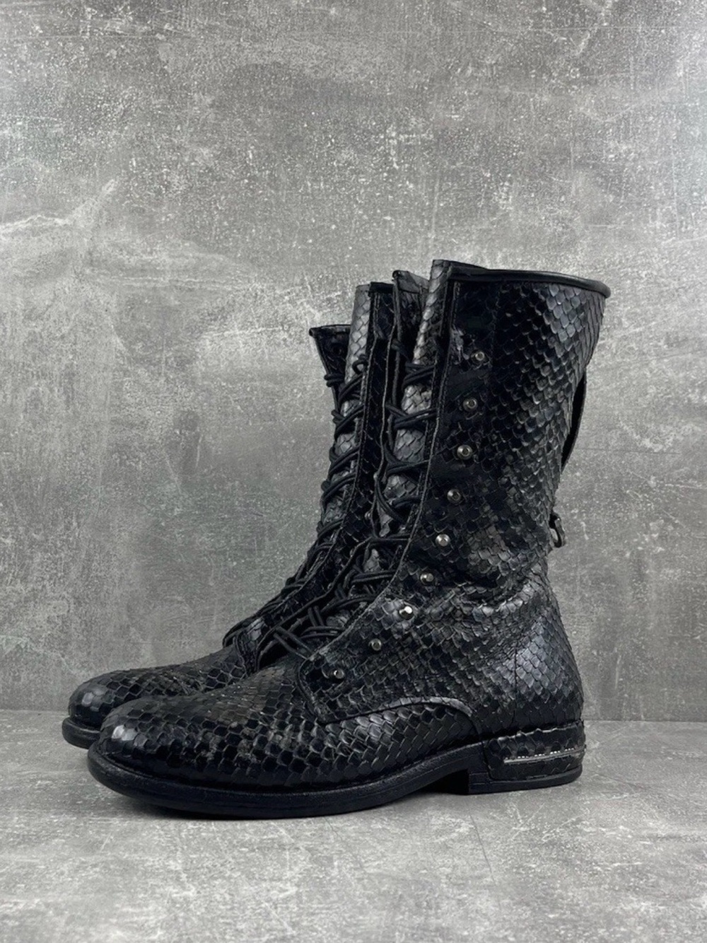 A.S.98 snake skin avant garde Combat Boots